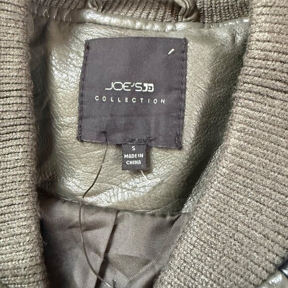 Joes Ss Collection Womens Faux Leather Bomber Jacket Size S Olive Green - Picture 4 of 9